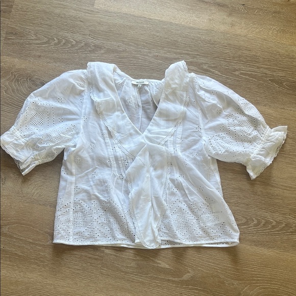Madewell White Eyelet Blouse - Picture 1 of 4
